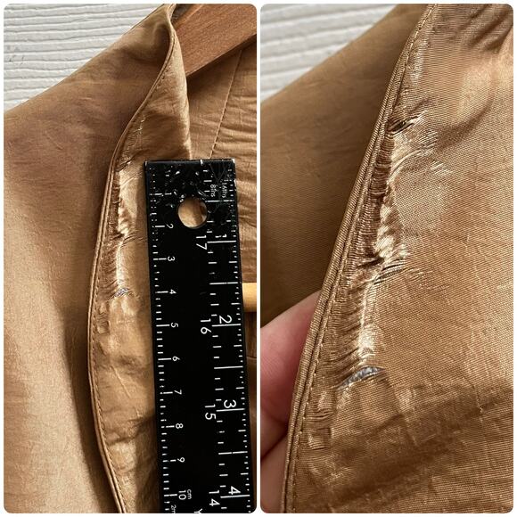 Mirasol Flaw Gold Lightweight Tang Jacket Silk Lined Size Small Asian Style - Picture 3 of 14